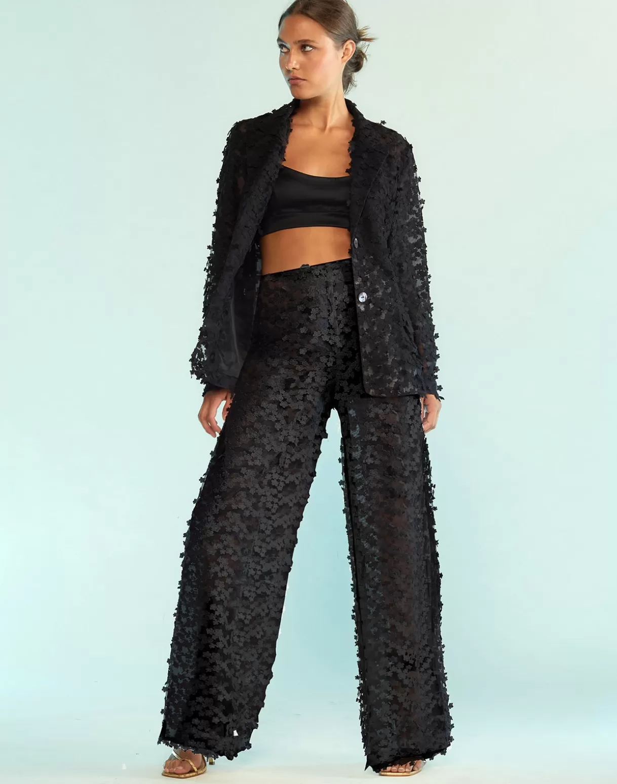 New 3D Embroidered Tulle Pants BOTTOMS