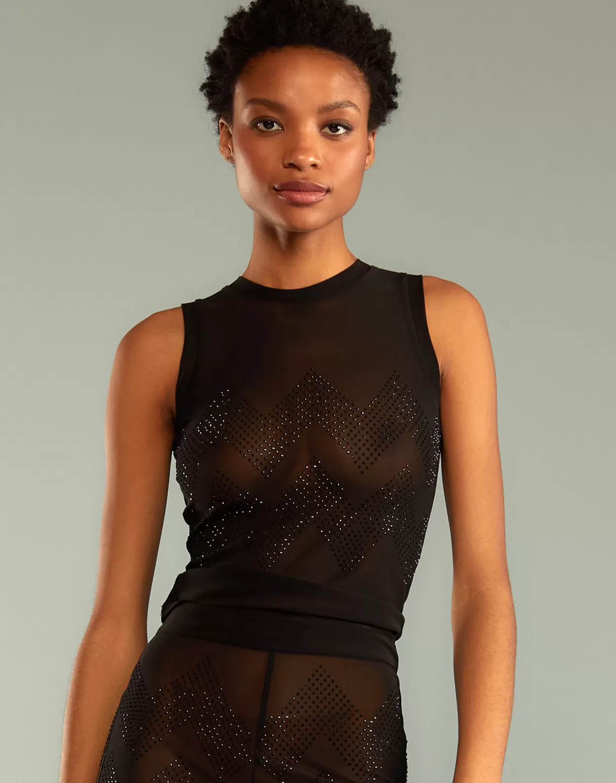 Online Amelia Crystal Mesh Top TOPS | PARTY SHOP