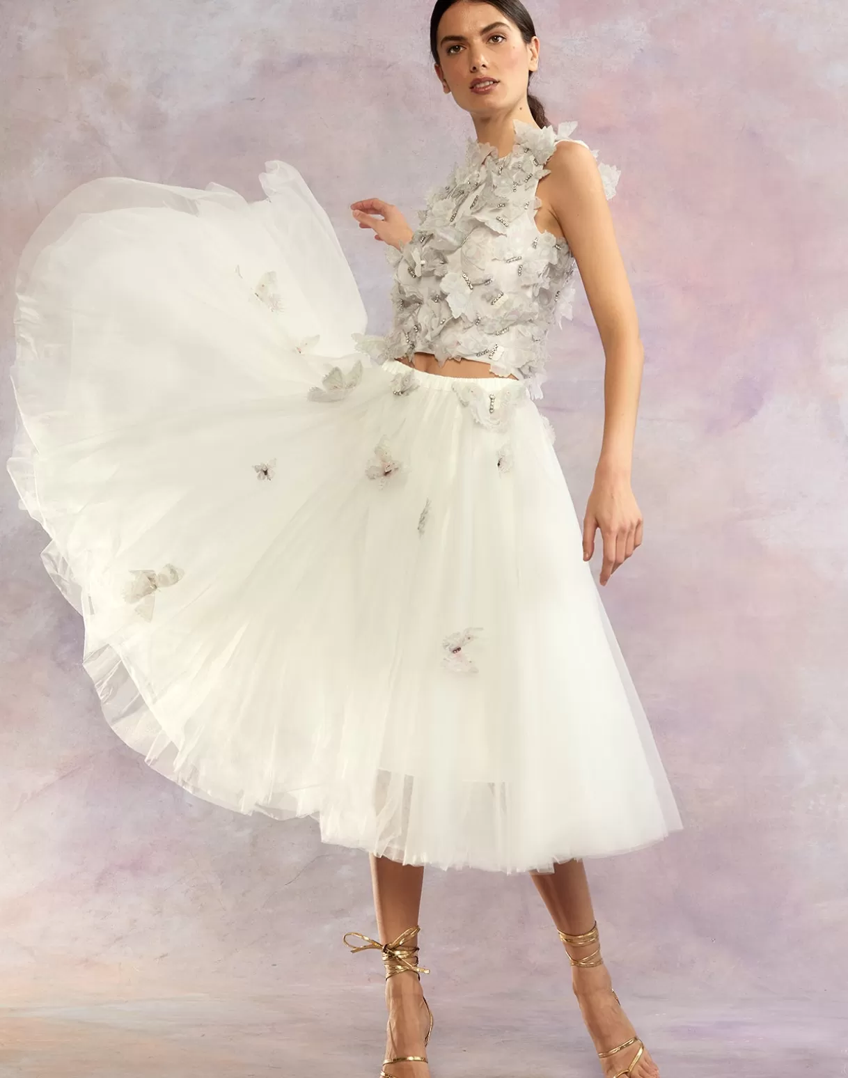 Cheap Butterfly Tulle Skirt BOTTOMS