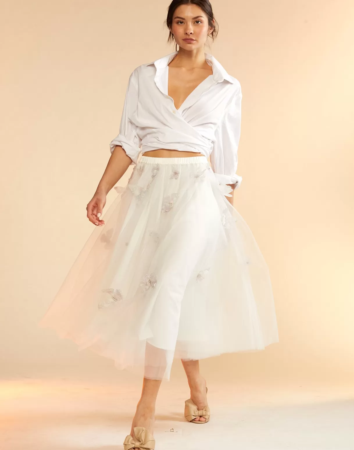 Cheap Butterfly Tulle Skirt BOTTOMS