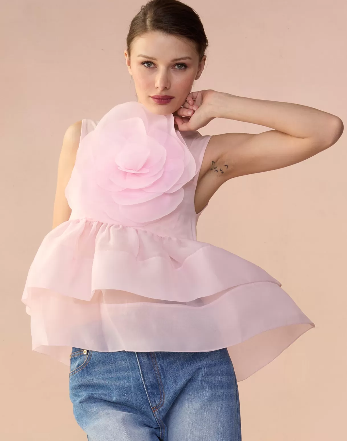 Best Chloe Organza Flower Top TOPS