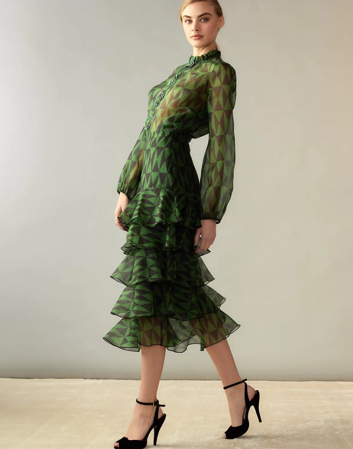 Fashion Evergreen Silk Organza Skirt BOTTOMS