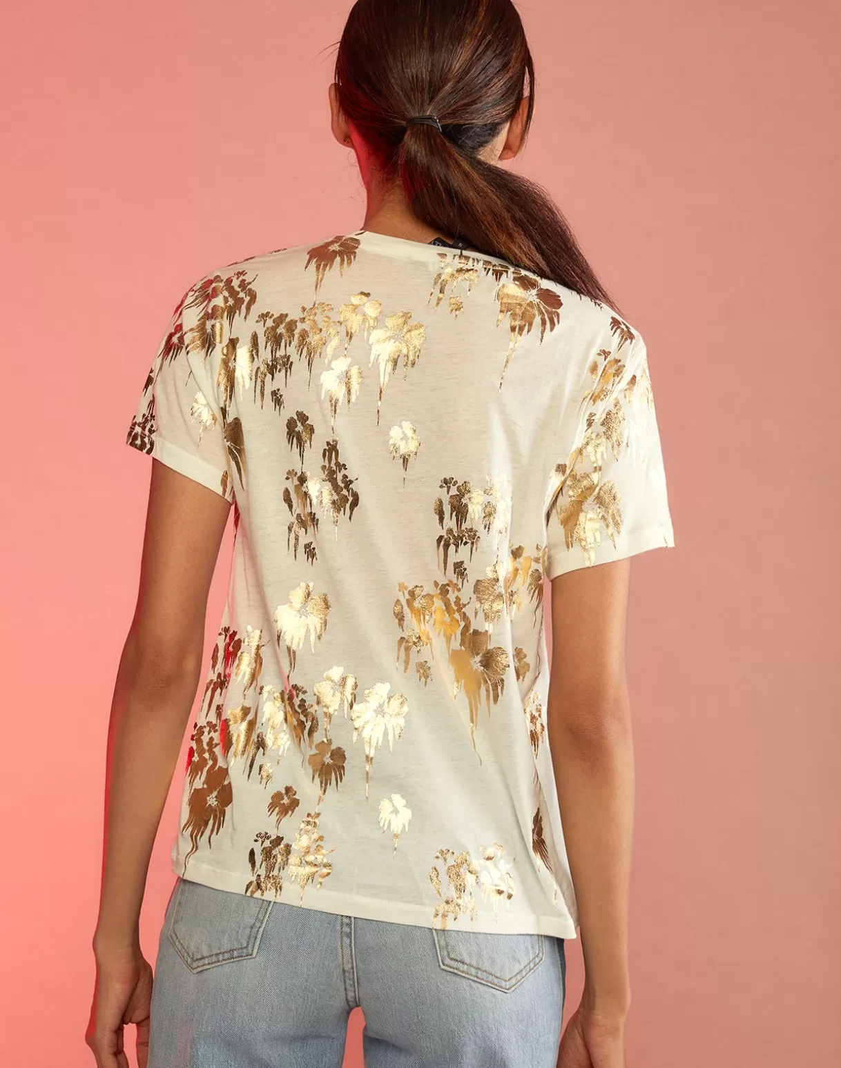 Discount Gold Foil T-Shirt TOPS