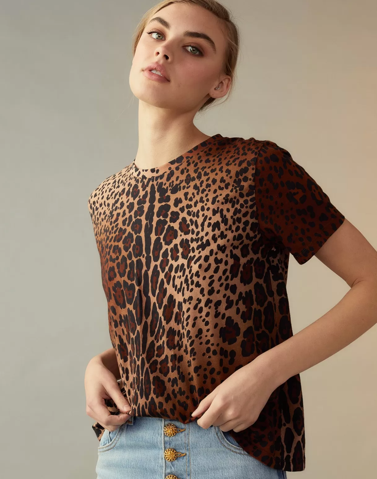 Cheap Leopard Tee TOPS