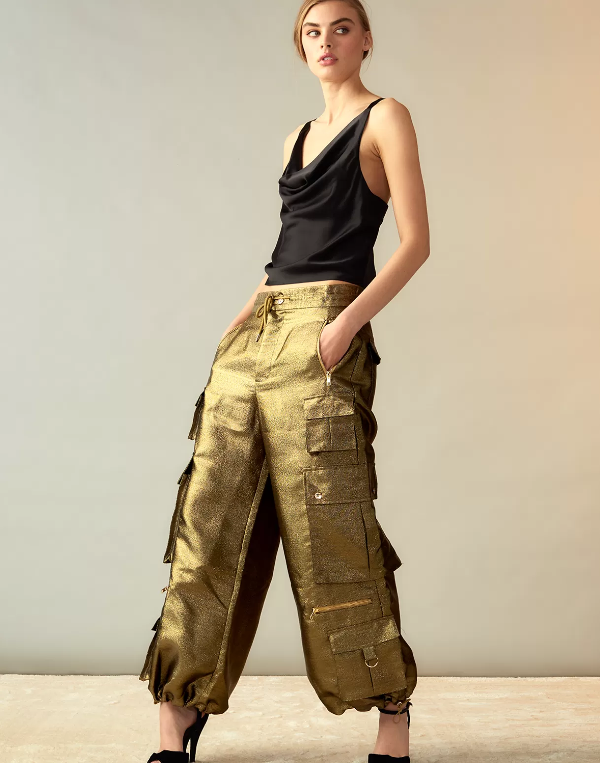 Online Metallic Cargo Pants BOTTOMS | PARTY SHOP