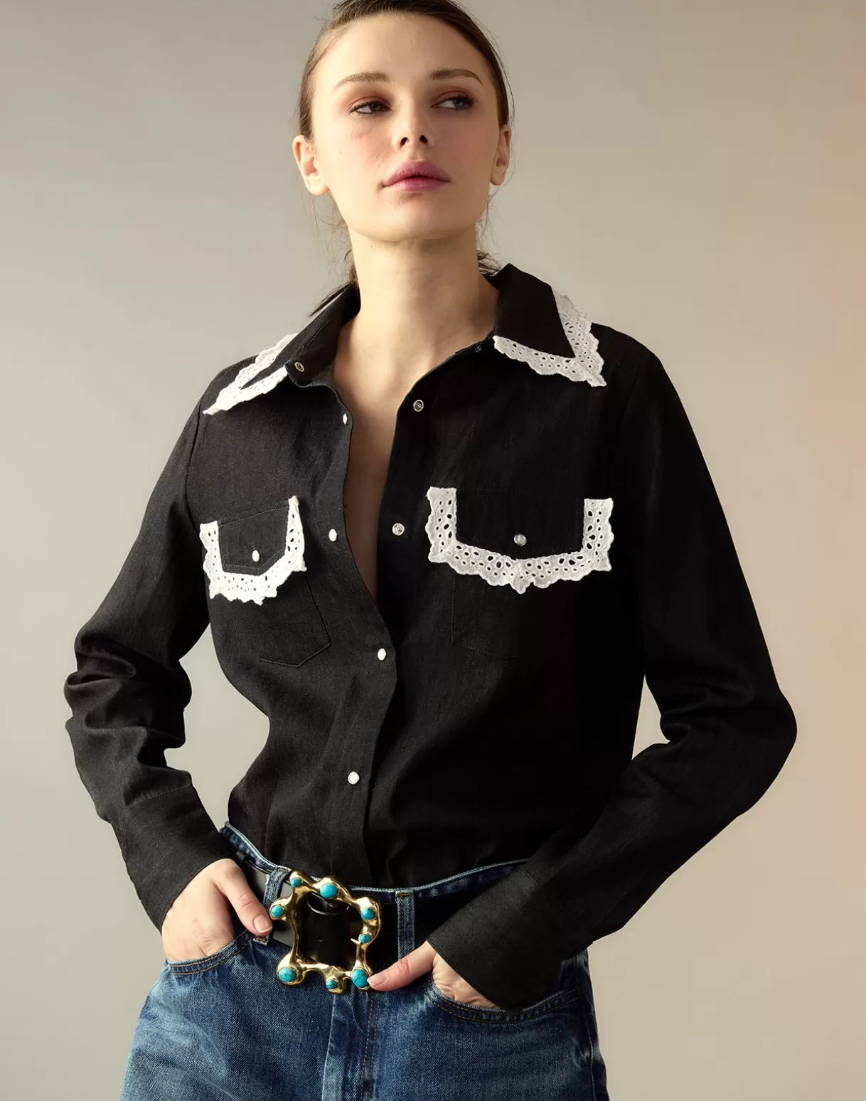 New Not My First Rodeo Denim Shirt TOPS