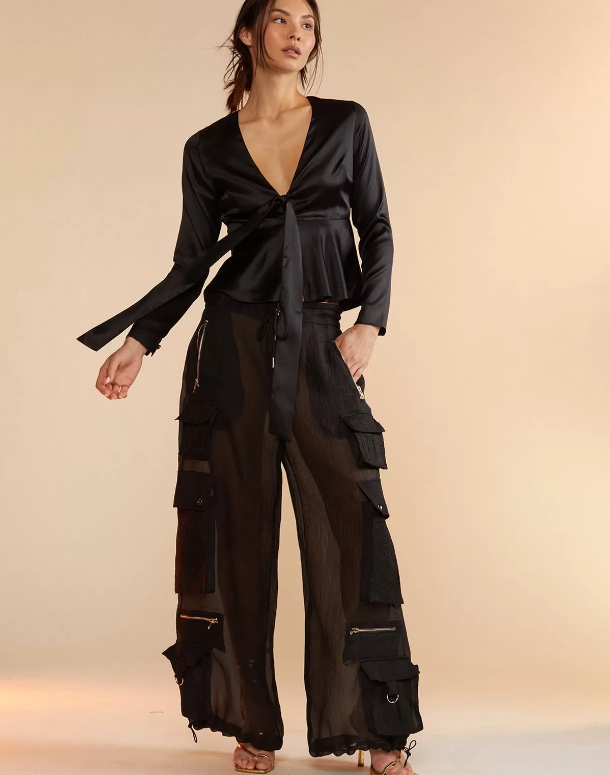 Flash Sale Organza Cargo Pant BOTTOMS