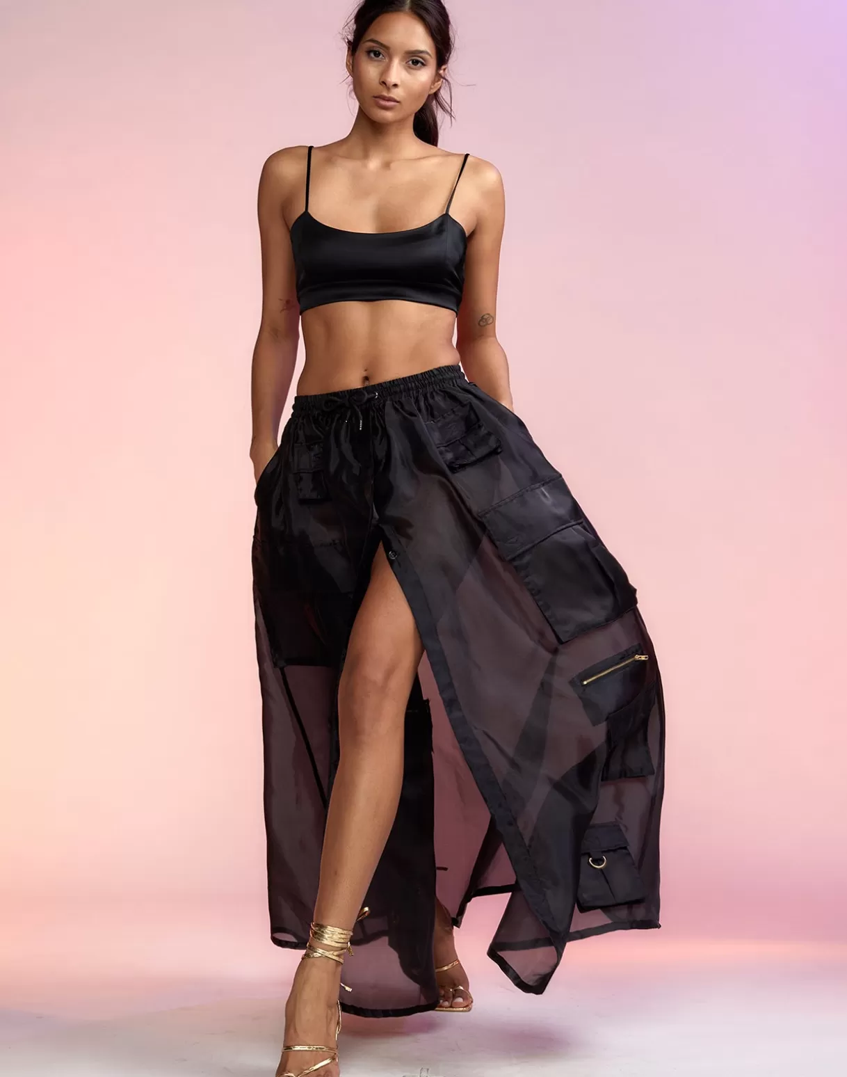 Flash Sale Organza Cargo Skirt BOTTOMS