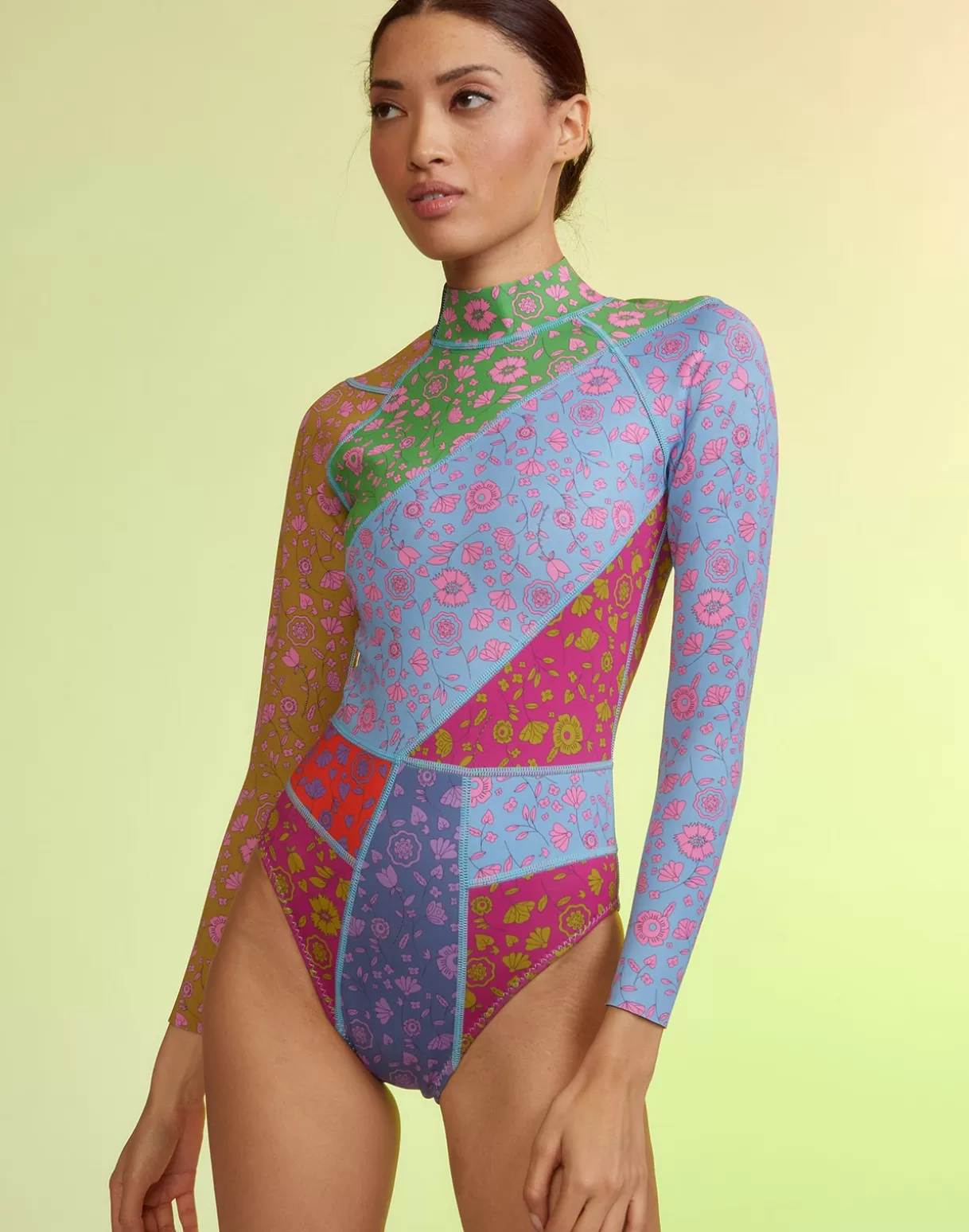 Clearance Patchwork Wetsuit SURF & SWIM