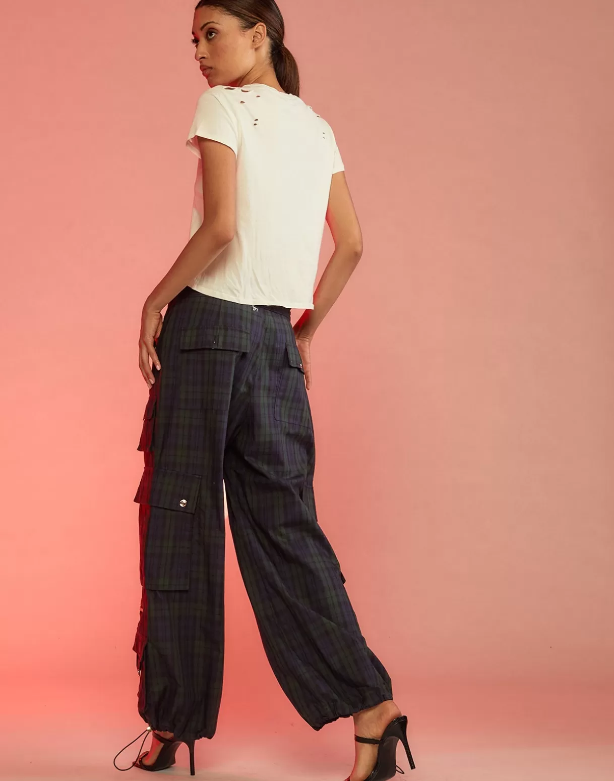 Sale Plaid Cargo Pants BOTTOMS