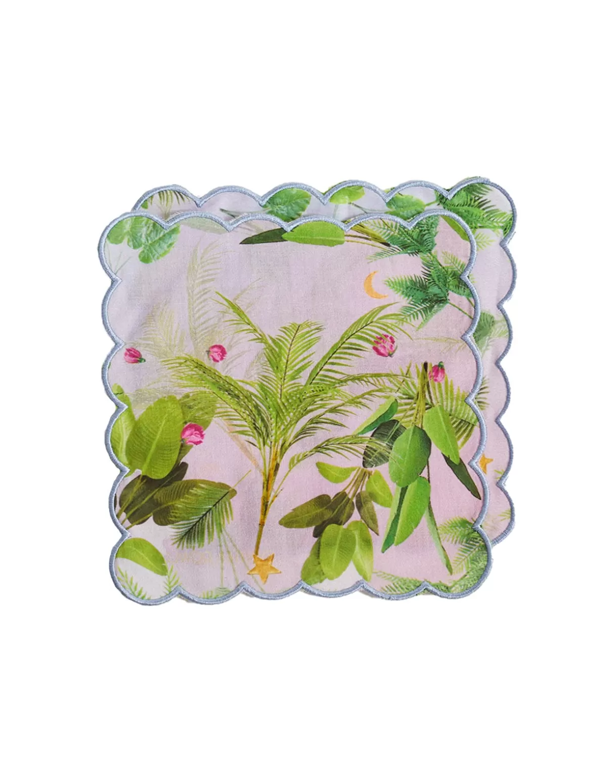 Hot Scallop Embroidered Edge Cocktail Napkin HOME