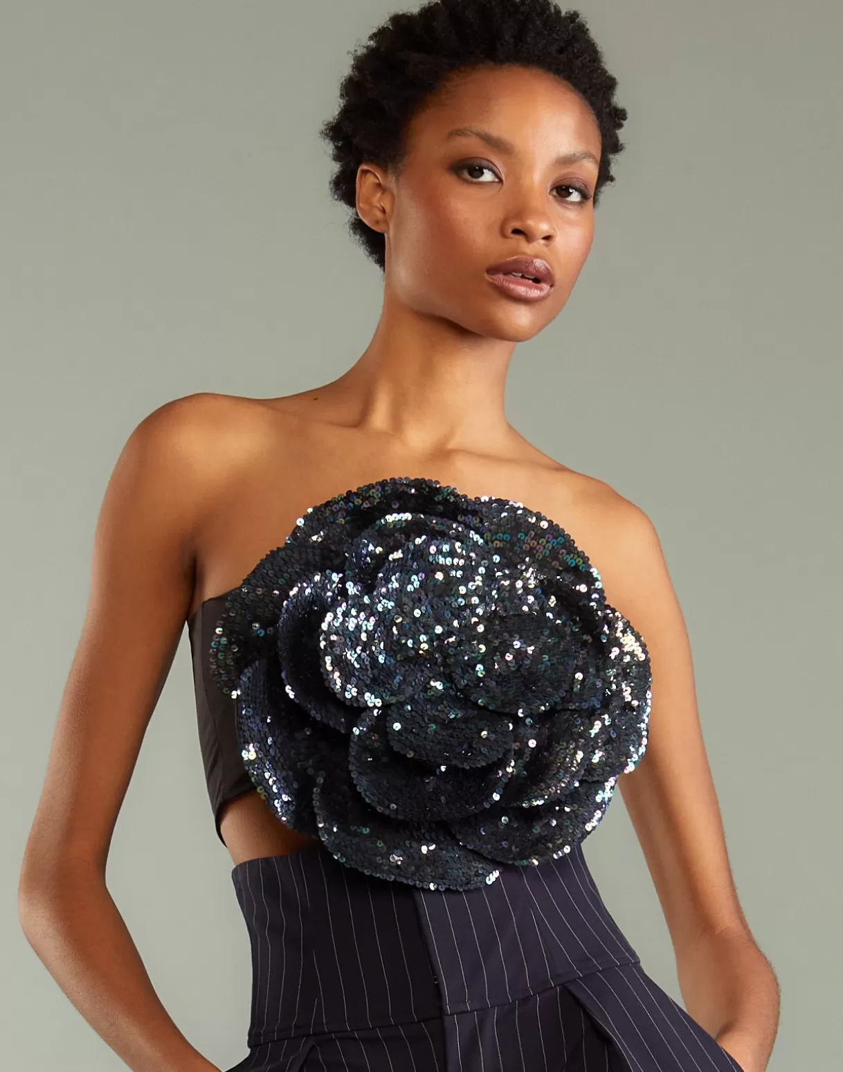 Clearance Sequin Flower Bandeau TOPS | PARTY SHOP