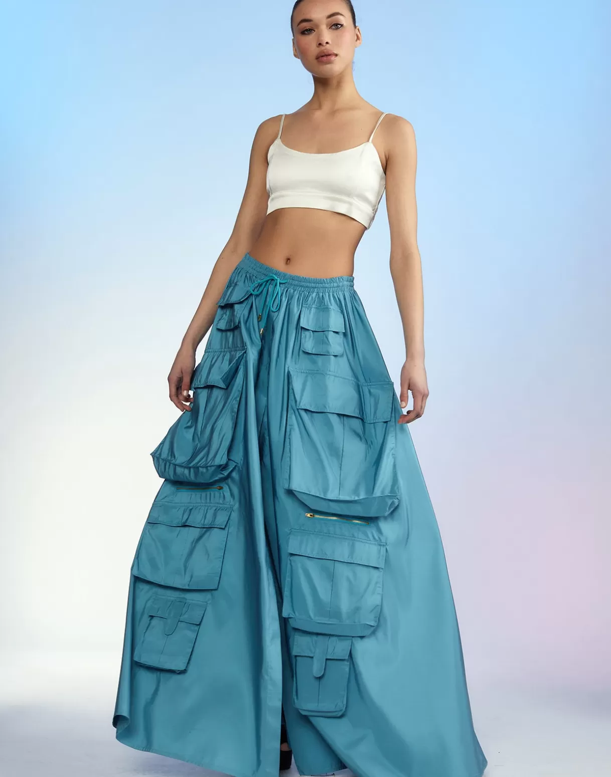 Clearance Taffeta Cargo Skirt BOTTOMS